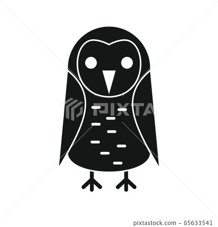 Sign owl black simple silhouette vector icon Sign owl black simple silhouette vector icon 85633541