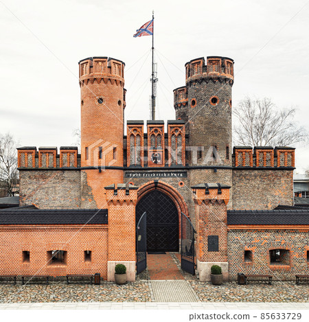 Fort Friedrichsburg brick fortress in Kaliningrad, frontal view, square photo Fort Friedrichsburg brick fortress in Kaliningrad, frontal view, square photo 85633729