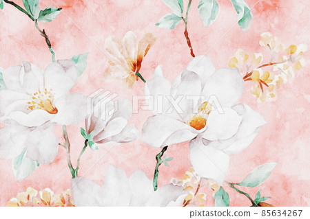 Elegant watercolor vintage floral illustration 85634267