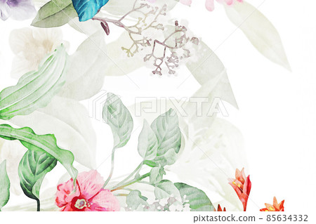 Elegant watercolor vintage floral illustration Elegant watercolor vintage floral illustration 85634332