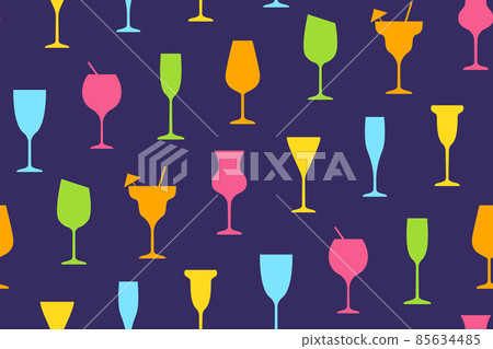 Cocktail Glass Repeat Pattern Seamless pattern with color glasses with cocktails - Stock Illustration ...