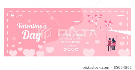 Happy Valentine's Day Cover Template Flat Design Illustration Editable of Square Background for Social media, Love Greeting Card or Banner Happy Valentine's Day Cover Template Flat Design Illustration Editable of Square Background for Social media, Love Greeting Card or Banner 85634892