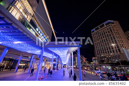 Yokohama cityscape of Japan Overlooking Yokohama Station and illuminations Yokohama cityscape of Japan Overlooking Yokohama Station and illuminations 85635402