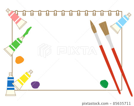 Sketchbook, paint and brush drawing image Sketchbook, paint and brush drawing image 85635711