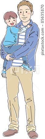 Daddy holding a little boy 85635870