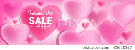 happy valentines day celebration love banner flyer or greeting card with red hearts horizontal happy valentines day celebration love banner flyer or greeting card with red hearts horizontal 85638557