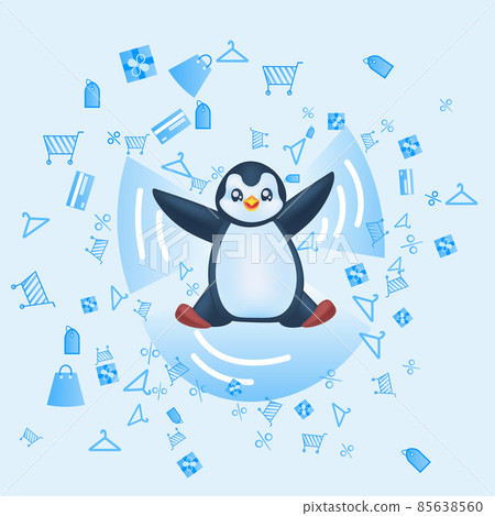 cute penguin black friday sale poster holiday shopping concept full length cute penguin black friday sale poster holiday shopping concept full length 85638560