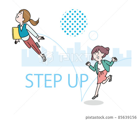 Image illustration of a running business person 85639156
