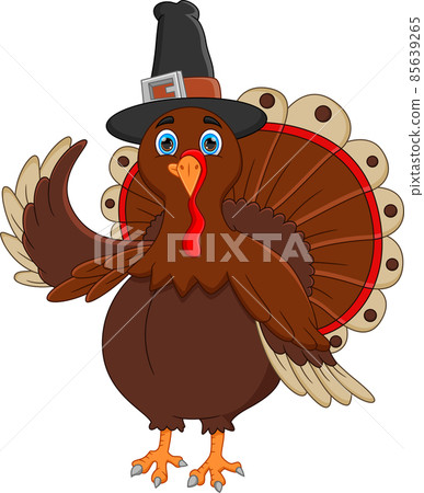 funny turkey cartoon on white background 85639265