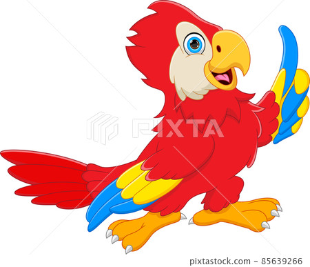 cute parrot cartoon on white background cute parrot cartoon on white background 85639266