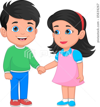 children in love holding hands children in love holding hands 85639267
