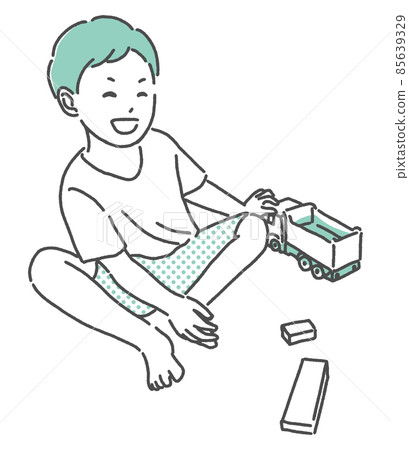 孩子們玩卡車玩具 孩子們玩卡車玩具 85639329