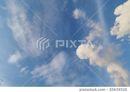 漂浮在夏天天空的各種各樣的形狀有趣的雲彩 漂浮在夏天天空的各種各樣的形狀有趣的雲彩 85639508