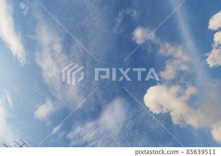 漂浮在夏天天空的各種各樣的形狀有趣的雲彩 漂浮在夏天天空的各種各樣的形狀有趣的雲彩 85639511