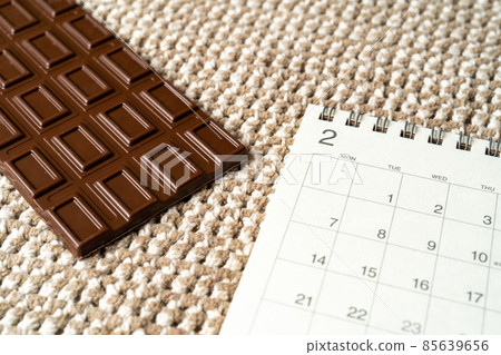 February 2022 calendar and chocolate February 2022 calendar and chocolate 85639656