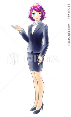 Business woman full body illustration - Stock Illustration [85640041 ...