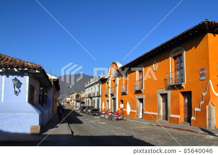 Antigua, a world heritage city in Guatemala, Central America, colorful cityscape 85640046