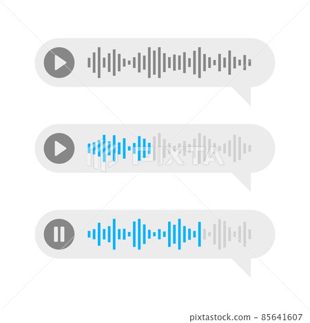 Voice Messages Bubbles Set on White Background. Vector Voice Messages Bubbles Set on White Background. Vector 85641607