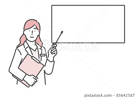 Image illustration material of doctor explaining on whiteboard 85642587