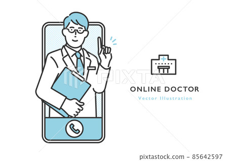 Image illustration material for using medical consultation / medical services on smartphones 85642597