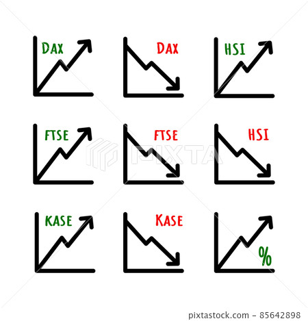 abstract financial chart. Different index arrows icon. Stock Vector illustration isolated on white background. 85642898