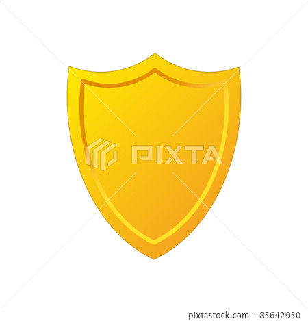 Golden shield icon in cartoon style, stock vector illustration Golden shield icon in cartoon style, stock vector illustration 85642950