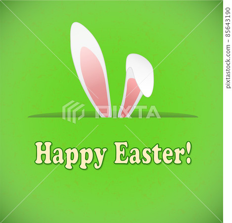 Easter greeting card with rabbit ears, stock vector illustration Easter greeting card with rabbit ears, stock vector illustration 85643190
