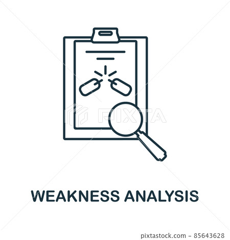 Weakness Analysis icon. Line element from corporate development collection. Linear Weakness Analysis icon sign for web design, infographics and more. 85643628