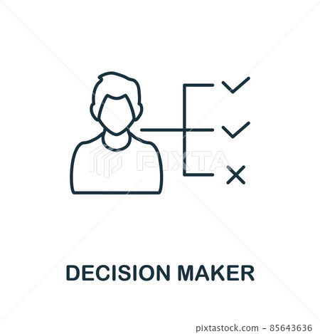 Decision Maker icon. Line element from corporate development collection. Linear Decision Maker icon sign for web design, infographics and more. 85643636