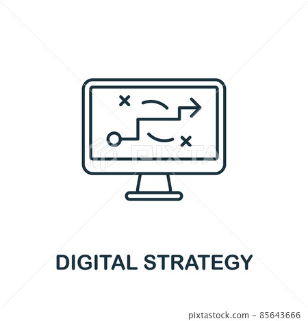 Digital Strategy icon. Line element from content marketing collection. Linear Digital Strategy icon sign for web design, infographics and more. 85643666