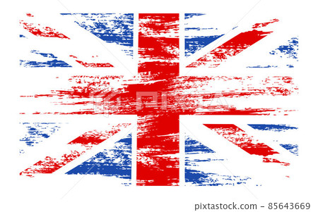 Flag of England in grunge style on white background 85643669