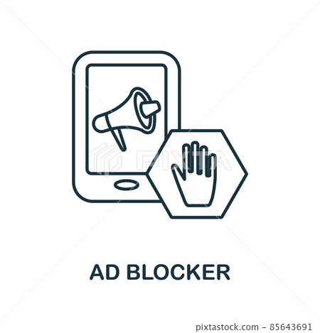 Ad Blocker icon. Line element from content...-插圖素材 [85643691] - PIXTA圖庫
