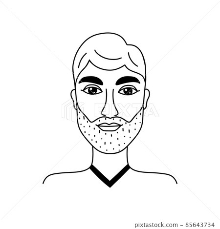 Male face in doodle style. Male face in doodle style. 85643734
