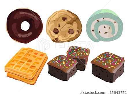 Set of colorful cartoon bakery and dessert. Vector illustration. 85643751