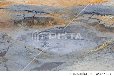 Boiling mudpool in Hverir, Namafjall in northern Iceland 85643905