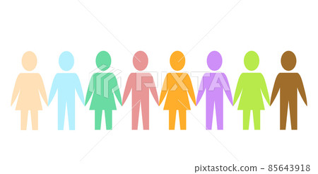 Colored silhouette paper people as community on white, stock vector illustration Colored silhouette paper people as community on white, stock vector illustration 85643918