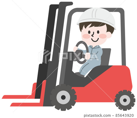 Man driving a forklift Man driving a forklift 85643920