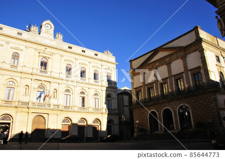 Italy, Sicily, Caltagirone, Town Hall Square, City Hall, Exhibition Hall (former Opera Theater) 85644773