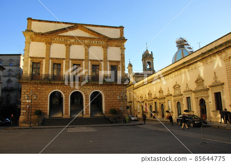 Italy, Sicily, Caltagirone, Town Hall Square, Exhibition Hall (former Opera Theater) 85644775