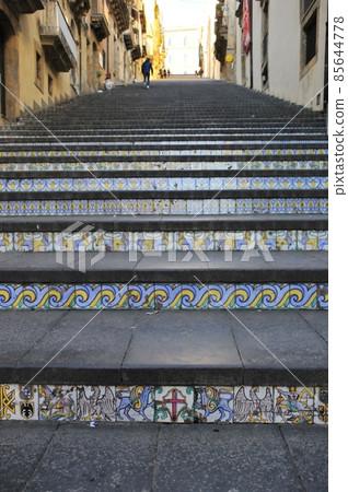 Italy, Sicily, Caltagirone, Santa Maria del Monte Grand Staircase "Scala" 85644778