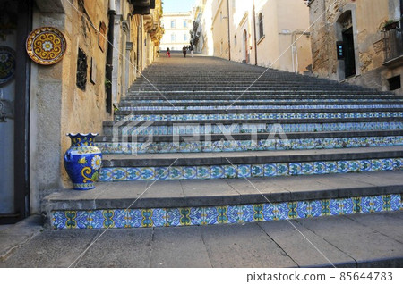 Italy, Sicily, Caltagirone, Santa Maria del Monte Grand Staircase "Scala" 85644783