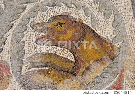 Italy, Sicily, Piazza Armerina, ancient Roman villa in Casale, mosaic floor 85644814