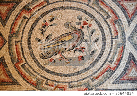 Italy, Sicily, Piazza Armerina, ancient Roman villa in Casale, mosaic floor 85644834