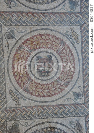 Italy, Sicily, Piazza Armerina, ancient Roman villa in Casale, mosaic floor 85644837