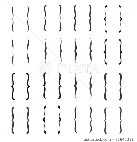 Braces and brackets icons. Vector braces signs curly brackets symbols set, stock vector illustration 85645351