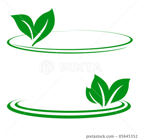 nature background, poster, banner with green leaf and line, stock vector illustration 85645352