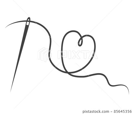 heart with a needle thread. vector illustration heart with a needle thread. vector illustration 85645356