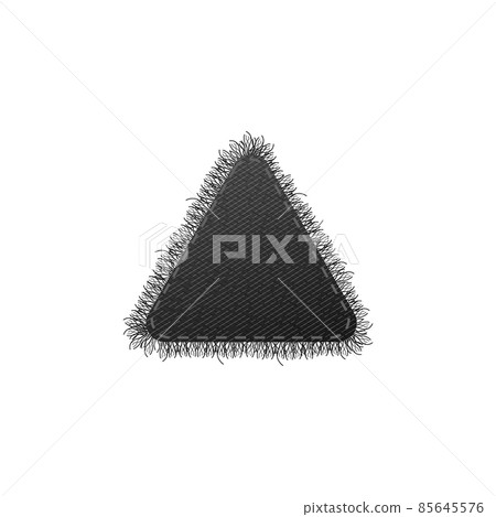 Triangle black denim patch template, realistic vector illustration isolated. 85645576