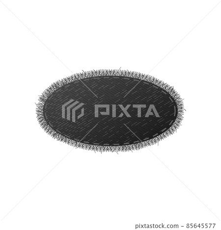 Realistic denim textile patch with fringe on the edges, vector illustration isolated on white background. Realistic denim textile patch with fringe on the edges, vector illustration isolated on white background. 85645577