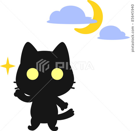 Cat character with shining eyes at night Cat character with shining eyes at night 85645940
